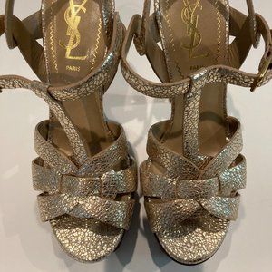 YSL Gold Tribute Sandals Size 34